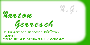marton gerresch business card